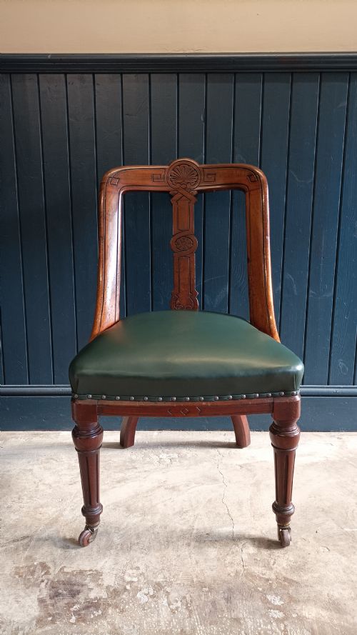 A SUPERB MAHOGANY VICTORIAN LIBRARY DESK CHAIR - ADDITIONAL PHOTO 11