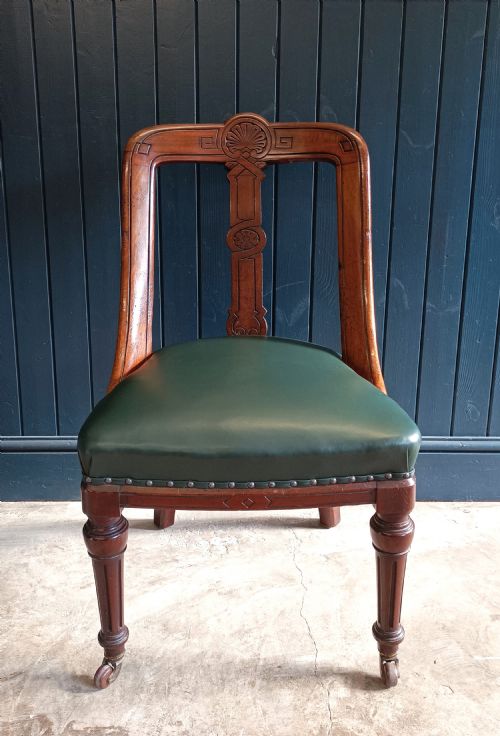 A SUPERB MAHOGANY VICTORIAN LIBRARY DESK CHAIR - ADDITIONAL PHOTO 2