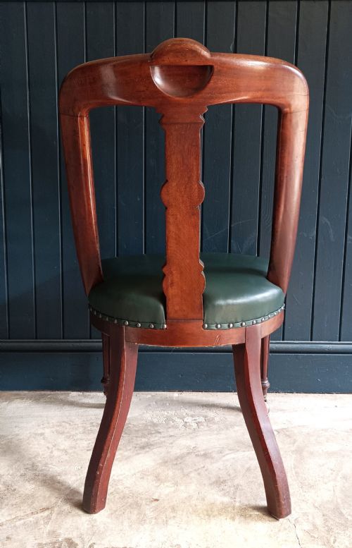A SUPERB MAHOGANY VICTORIAN LIBRARY DESK CHAIR - ADDITIONAL PHOTO 4
