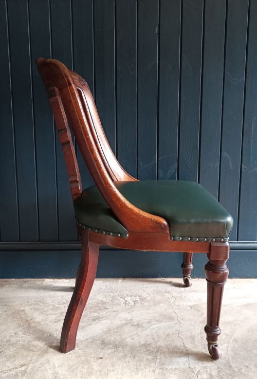 A SUPERB MAHOGANY VICTORIAN LIBRARY DESK CHAIR - ADDITIONAL PHOTO 5