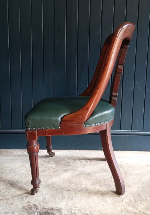 A SUPERB MAHOGANY VICTORIAN LIBRARY DESK CHAIR - ADDITIONAL PHOTO 6