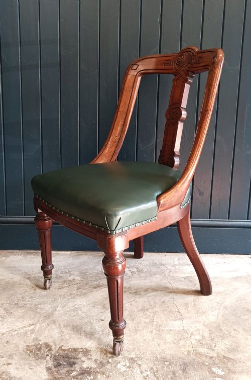 A SUPERB MAHOGANY VICTORIAN LIBRARY DESK CHAIR - ADDITIONAL PHOTO 8