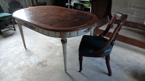 FRENCH EXTENDING WALNUT PAINTED DINING CENTRE TABLE - ADDITIONAL PHOTO 9