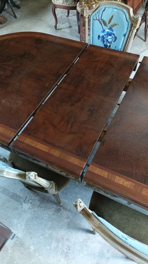FRENCH EXTENDING WALNUT PAINTED DINING CENTRE TABLE - ADDITIONAL PHOTO 11
