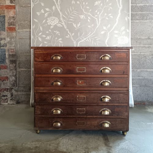 ANTIQUE COLLECTOR OR ARCHITECT PLAN CHEST 1920 - ADDITIONAL PHOTO 1