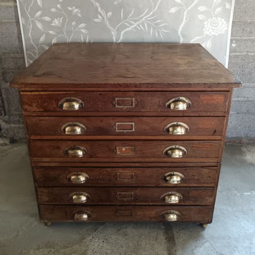 ANTIQUE COLLECTOR OR ARCHITECT PLAN CHEST 1920 - ADDITIONAL PHOTO 2