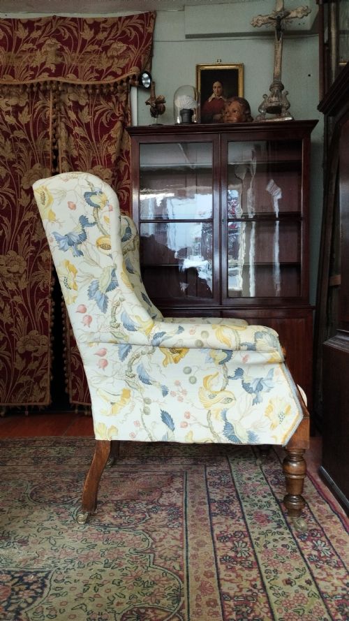ANTIQUE WINGBACK ARMCHAIR WING BACK BERGRE - ADDITIONAL PHOTO 4