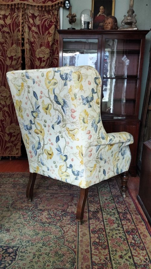 ANTIQUE WINGBACK ARMCHAIR WING BACK BERGRE - ADDITIONAL PHOTO 7
