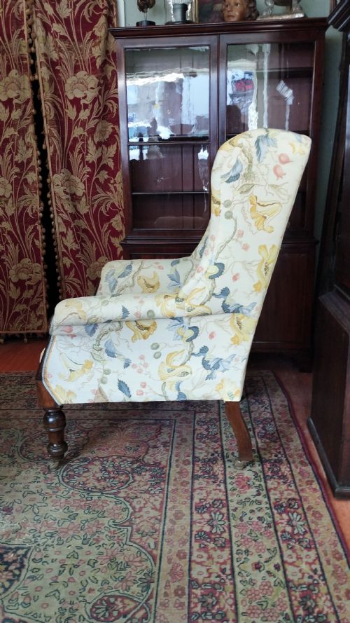 ANTIQUE WINGBACK ARMCHAIR WING BACK BERGRE - ADDITIONAL PHOTO 5