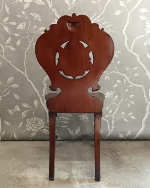 VICTORIAN MAHOGANY HALL CHAIR - ADDITIONAL PHOTO 5