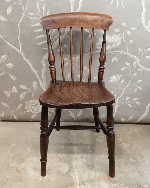 SINGLE ANTIQUE SMALL ELM KITCHEN CHAIR - ADDITIONAL PHOTO 1