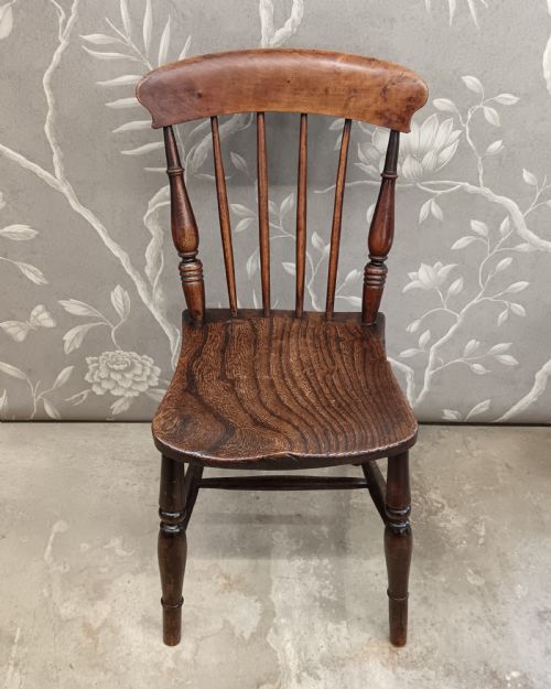 SINGLE ANTIQUE SMALL ELM KITCHEN CHAIR - ADDITIONAL PHOTO 5