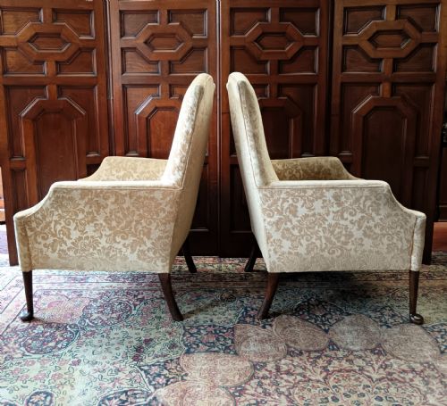 PAIR OF LATE VICTORIAN LIBRARY ARMCHAIRS OF GEORGIAN DESIGN - ADDITIONAL PHOTO 2