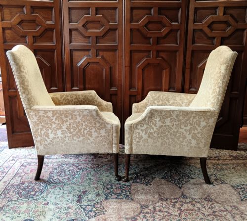 PAIR OF LATE VICTORIAN LIBRARY ARMCHAIRS OF GEORGIAN DESIGN - ADDITIONAL PHOTO 3