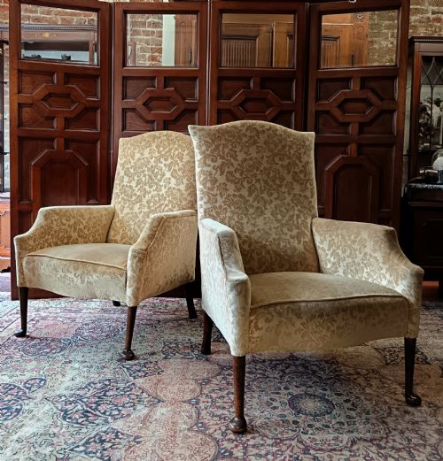 PAIR OF LATE VICTORIAN LIBRARY ARMCHAIRS OF GEORGIAN DESIGN - ADDITIONAL PHOTO 5