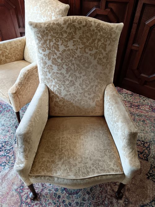 PAIR OF LATE VICTORIAN LIBRARY ARMCHAIRS OF GEORGIAN DESIGN - ADDITIONAL PHOTO 9