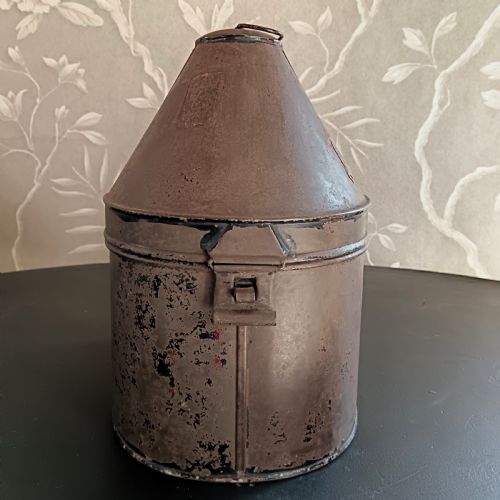 ANTIQUE TOLEWARE TIN MILITARY HAT BOX - ADDITIONAL PHOTO 4