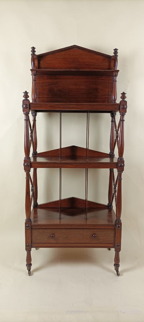 REGENCY ROSEWOOD CANTERBURY MUSIC BOOKS ETAGERE WHAT NOT - ADDITIONAL PHOTO 1