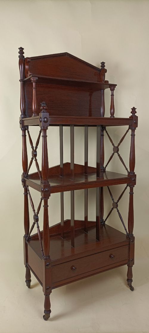 REGENCY ROSEWOOD CANTERBURY MUSIC BOOKS ETAGERE WHAT NOT - ADDITIONAL PHOTO 2