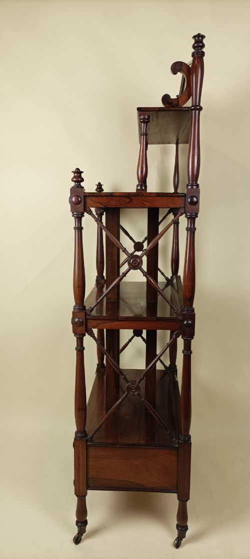 REGENCY ROSEWOOD CANTERBURY MUSIC BOOKS ETAGERE WHAT NOT - ADDITIONAL PHOTO 5