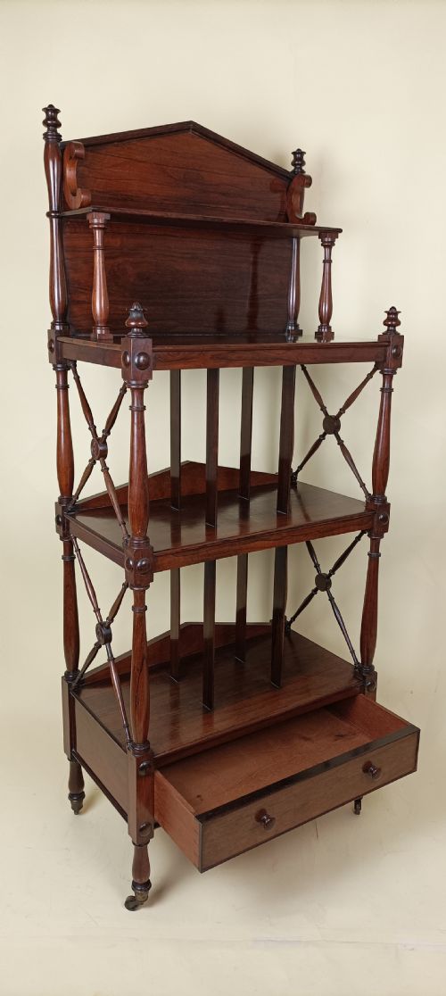 REGENCY ROSEWOOD CANTERBURY MUSIC BOOKS ETAGERE WHAT NOT - ADDITIONAL PHOTO 6