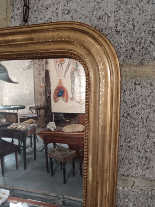 C19TH ARCHED TOP FRENCH GILT MIRROR - ADDITIONAL PHOTO 4