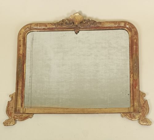 ANTIQUE ITALIAN GILT OVERMANTEL MIRROR - ADDITIONAL PHOTO 11
