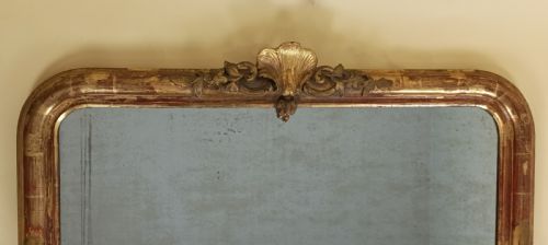 ANTIQUE ITALIAN GILT OVERMANTEL MIRROR - ADDITIONAL PHOTO 1