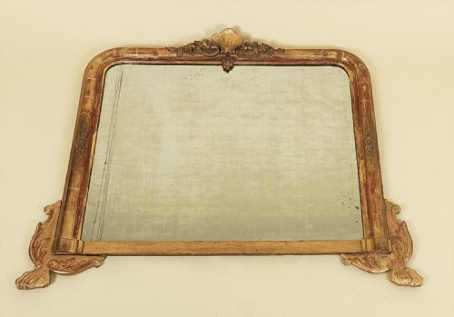 ANTIQUE ITALIAN GILT OVERMANTEL MIRROR - ADDITIONAL PHOTO 9