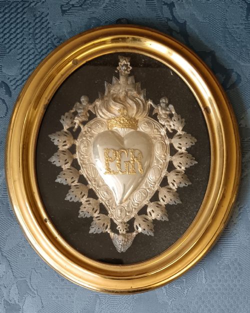 ANTIQUE ITALIAN SACRED HEART EX VOTO - ADDITIONAL PHOTO 2