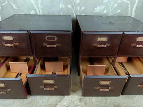 1920S LIBRARY CARD FILING SET OF DRAWERS - ADDITIONAL PHOTO 7