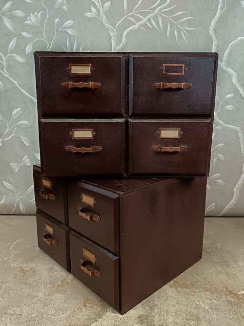 1920S LIBRARY CARD FILING SET OF DRAWERS - ADDITIONAL PHOTO 6