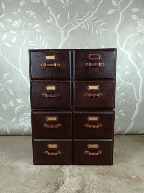 1920S LIBRARY CARD FILING SET OF DRAWERS - ADDITIONAL PHOTO 1