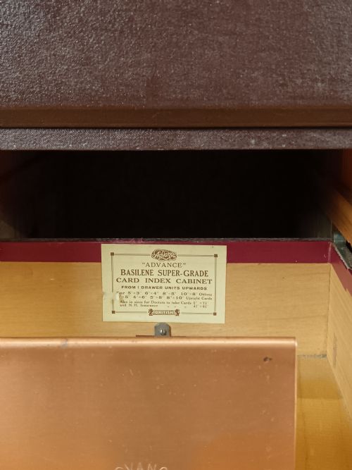 1920S LIBRARY CARD FILING SET OF DRAWERS - ADDITIONAL PHOTO 9