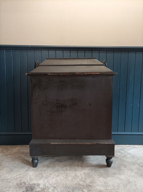 VICTORIAN FLORAL PAINTED CABINET BOOKCASE WITH TURNED COLUMNS - ADDITIONAL PHOTO 4