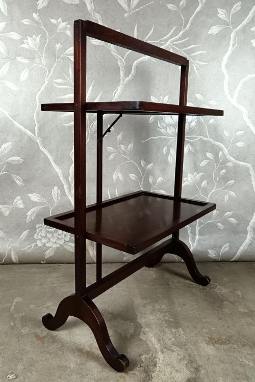 ANTIQUE FOLDABLE TWOTIER DUMB WAITER - ADDITIONAL PHOTO 4