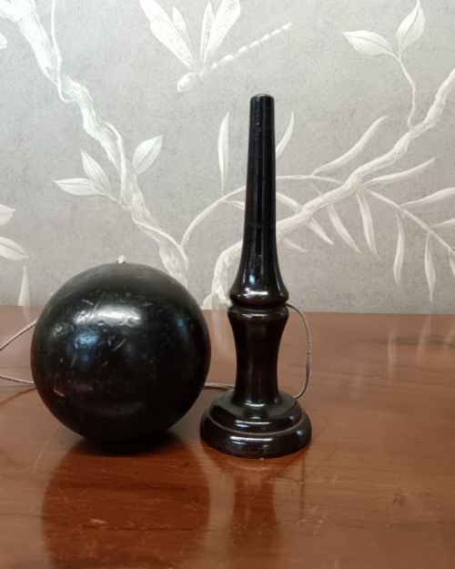 ANTIQUE EBONISED WOODEN BILBOQUET BALL CUP GAME - ADDITIONAL PHOTO 2