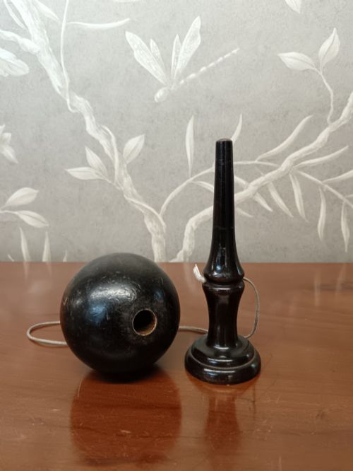 ANTIQUE EBONISED WOODEN BILBOQUET BALL CUP GAME - ADDITIONAL PHOTO 5