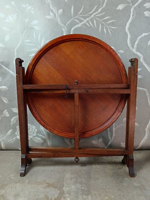 ANTIQUE OAK REVERTABLE FOLDING CARD COFFEE TABLE - ADDITIONAL PHOTO 1