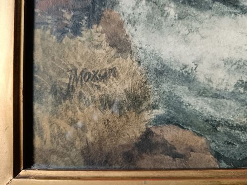 CIRCA 18901900 LARGE SCOTTISH COASTAL WATERCOLOUR 'DUNBAR CASTLE' BY JOHN MOXON - ADDITIONAL PHOTO 1