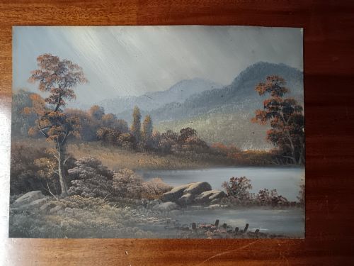 ANTIQUE SET OF FOUR EARLY 20THCENTURY OIL OR HEAVY OPAQUE GOUACHE LANDSCAPE PAINTINGS - ADDITIONAL PHOTO 6