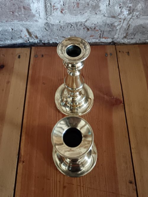 PAIR OF LATE GEORGIAN REGENCY BRASS EJECTOR CANDLESTICKS - ADDITIONAL PHOTO 6