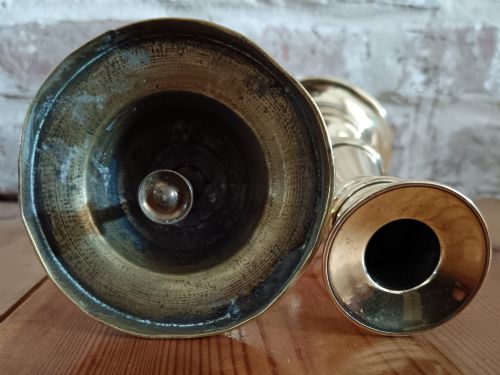 PAIR OF LATE GEORGIAN REGENCY BRASS EJECTOR CANDLESTICKS - ADDITIONAL PHOTO 8