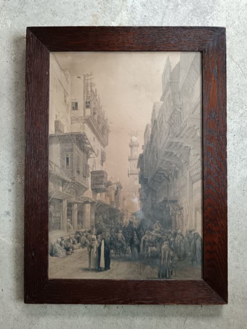 DAVID ROBERTS RA FIRST FOLIO PAIR OF 19TH C CAIRO LITHOGRAPHS LOUIS HAGHE IN ORIGINAL H ALDEN CO FRAMES - ADDITIONAL PHOTO 2