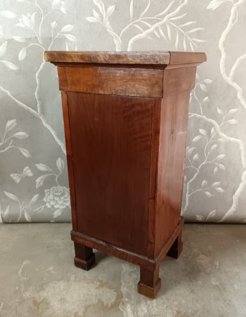 FINE 19TH CENTURY ITALIAN EMPIRE WALNUT BEDSIDE CABINET - ADDITIONAL PHOTO 9