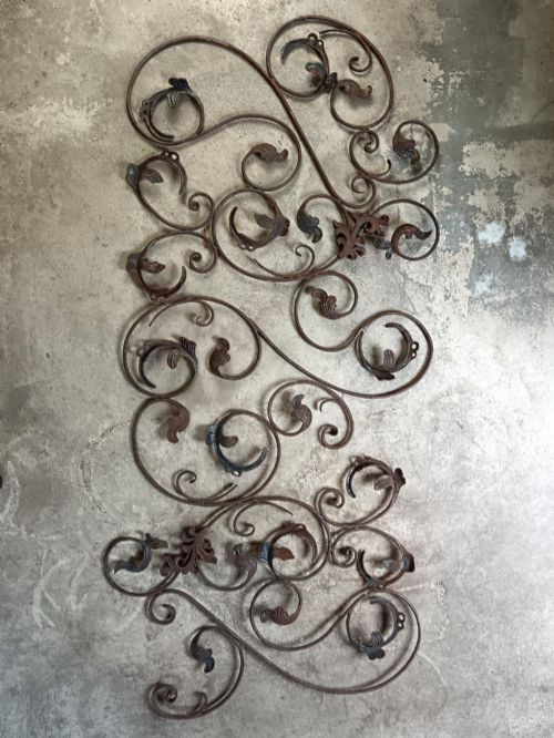 ANTIQUE WEATHERED WROUGHT IRON ARCHITECTURAL SCROLL PANELS - ADDITIONAL PHOTO 1