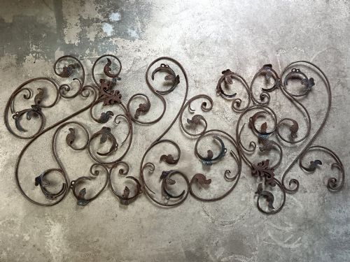 ANTIQUE WEATHERED WROUGHT IRON ARCHITECTURAL SCROLL PANELS - ADDITIONAL PHOTO 4