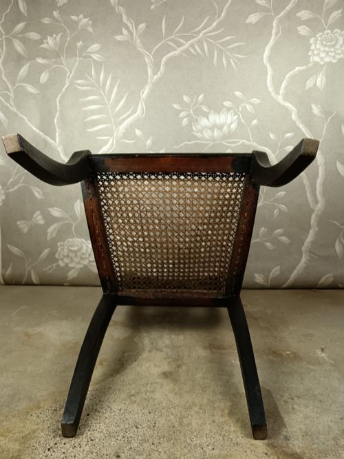 FINE REGENCY EBONISED TRAFALGAR SABRE LEG SIDE CHAIR WITH ORIGINAL CANE SEAT C1815 - ADDITIONAL PHOTO 7