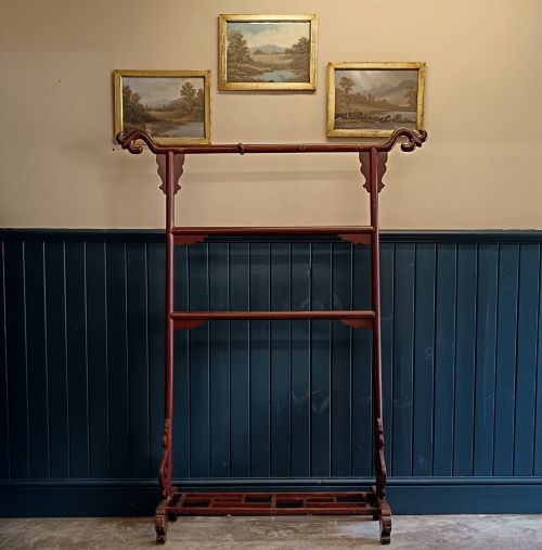 Antique Late 19th Century Chinese Lacquered Robe Stand