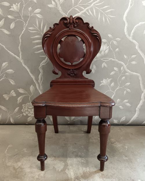 Fine Quality Victorian Cuban Mahogany Hall Chair